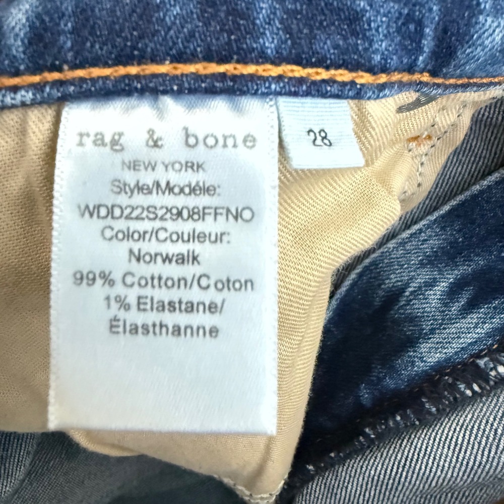 Rag & Bone Casey High Rise Flare Jeans Norwalk Blue Stretch Denim Womens 28x34 - Picture 11 of 13